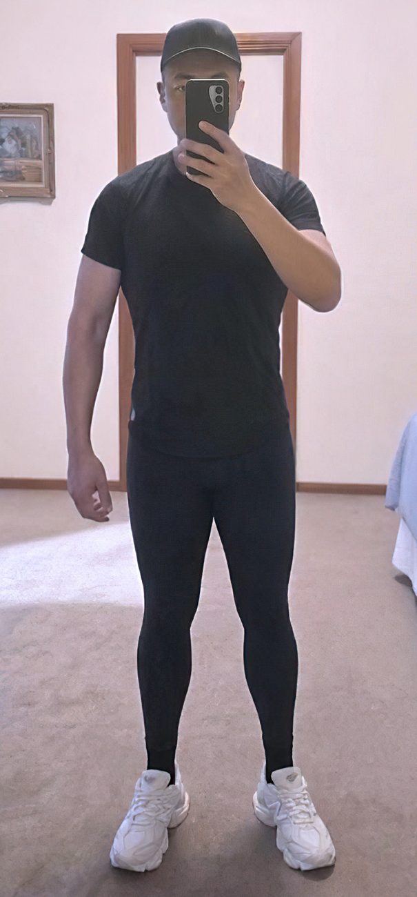 Now: full length and lean in black activewear