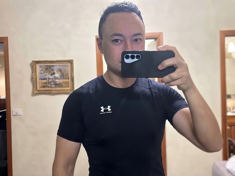 Now: in a fitted black top