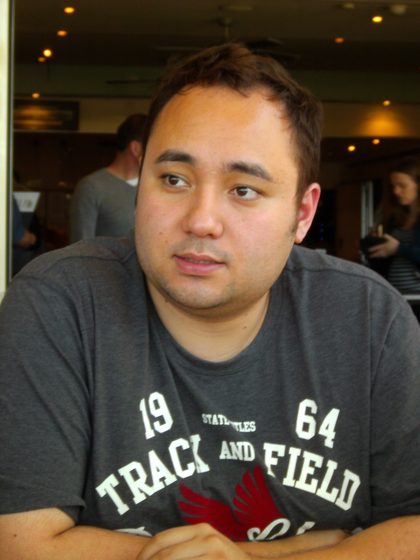 Before: in a track and field T-shirt