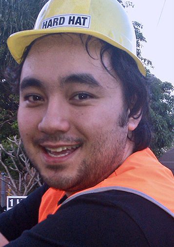 Before: in a hard hat and hi-vis